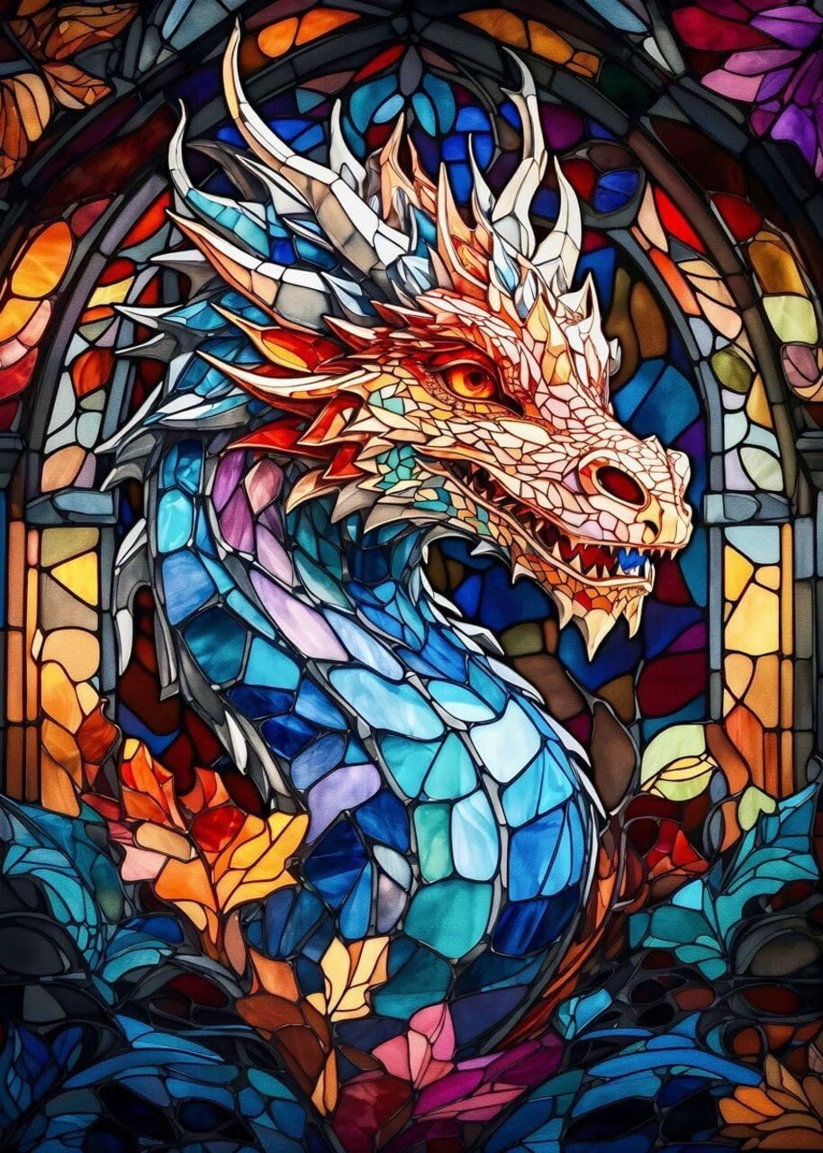 Dragon 5D Diamond Painting Kit for Adults – Full Drill Round Gems DIY Art, Beginner-Friendly, 12x16 Inch Wall Décor & Gift